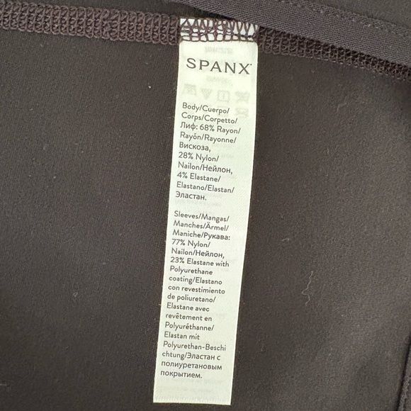 Spanx Drape Front Jacket in Very Black; Mixed Fabric - Picture 10 of 10